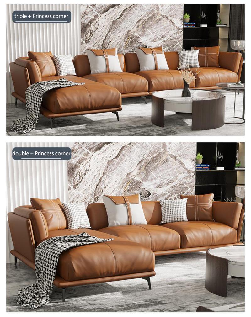 Wholesale Foshan Cheap Price Family Modern Design Leather Sectional Sofa Sets Furniture