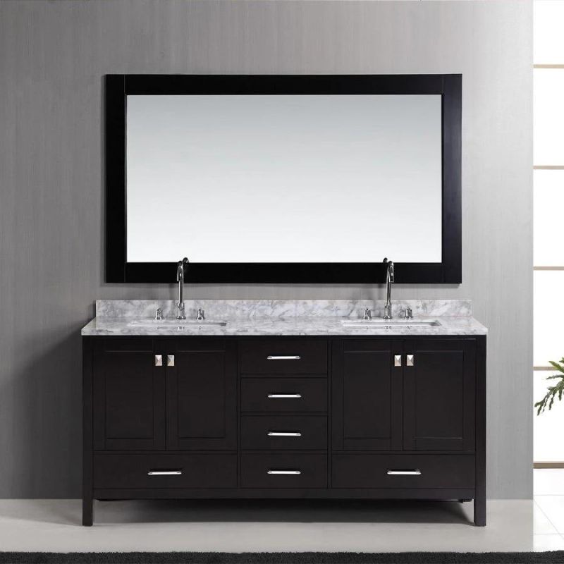 New Design Solid Wood 72" Double Bathroom Vanity Cabinet