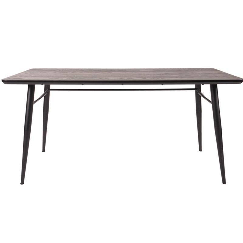 High Quality Modern MDF Top Black Legs Banquet Rectangle Dining Table