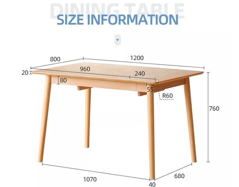 Furniture Modern Furniture Table Home Furniture Wooden Furniture Hot Sale Latest Modern Design Dining Room Beech Wood Extendable Dining Table Set