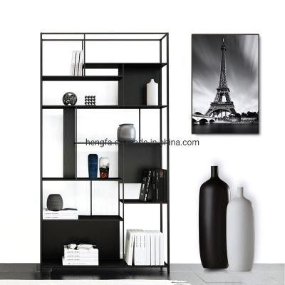 Modern Office Furniture Cafe Display Iron Shelf Industrial Library Bookshelf