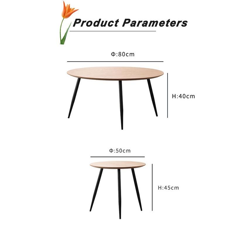 Wholesale Home Living Room Furniture MDF Top Round Table with Metal Leg for Cafe Table Side Table