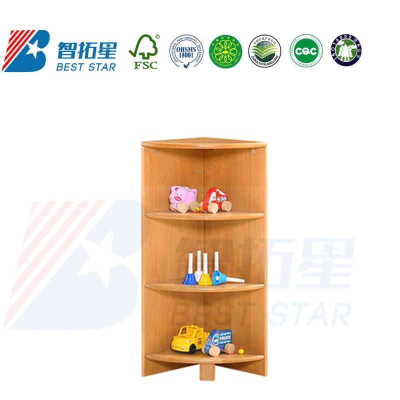 Day Care Furniture Display Sector Rack, Kids Toy Storage Cabinet, Nursery School, Preschool and Kindergarten, Play Furniture Wood Corner Cabinet