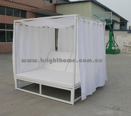 Outdoor Beach Sun Lounge with Tent Aluminium Sunbed