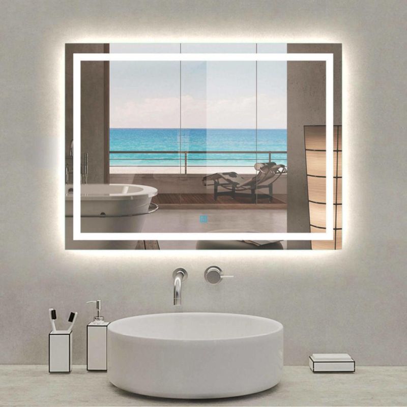 LED Bathroom Mirror with LED Light Has Touch Sensor