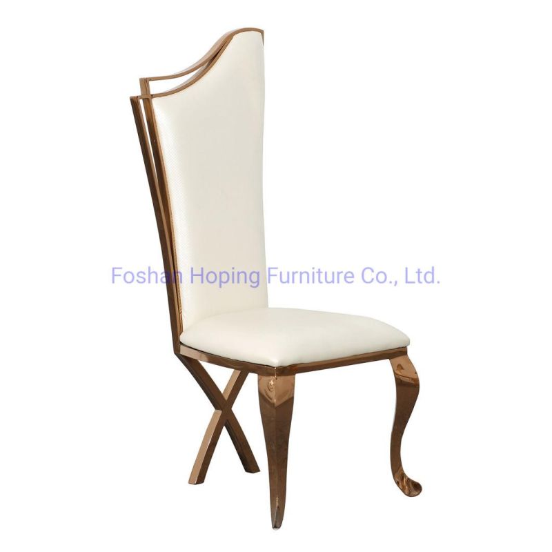 Wedding Rental Stackable Dining Room Cross Back Chairs Used Hot Sale Stainless Steel Wedding Dining Chair Cheap King Throne Chair for Sale