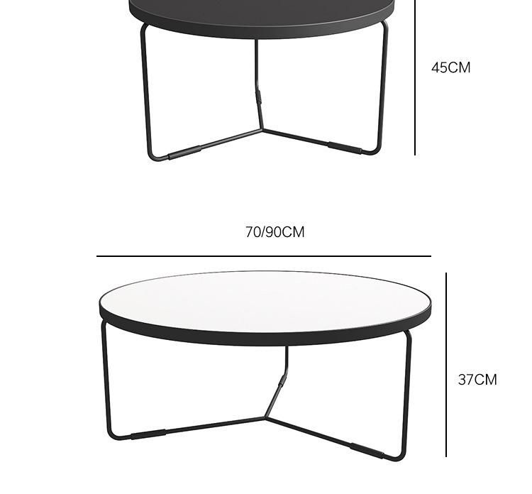 Modern Patio Furniture Living Room Tempered Glass/Marble Round Coffee Table