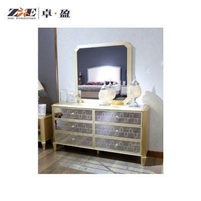 Modern Luxury Wholesale Design Wooden Glass Dresser with Mirror