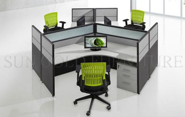 3-Seats Workstation Simple Design Office Table (SZ-WS126)