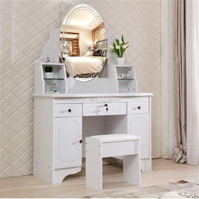 Vanity Adjustable Dresser Luxury Bedroom Dressing Table Dresser with Drawer and Mirror