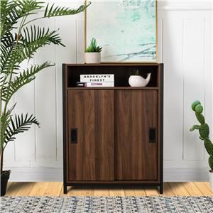 Modern Simple Brown Double Door Independent Porch Living Room Storage Cabinet 0239