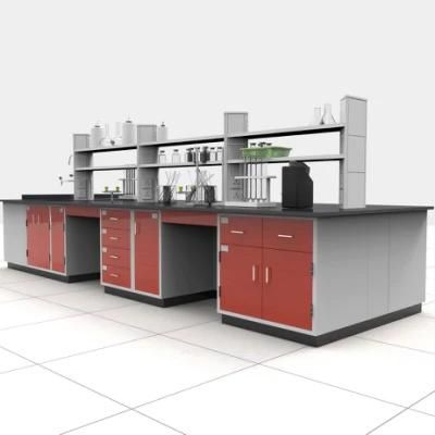 Bio Wood and Steel Lab Furniture with Reagent Shelf, Hospital Wood and Steel ESD Lab Bench/