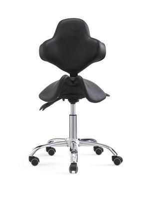 Massage Tools Rolling Saddle Stool with Back Support