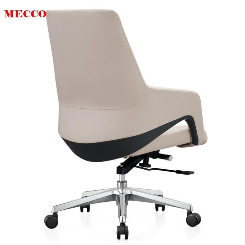 2022 Hot Sale MID Back Luxury Visitor Meeting Room Chair Genuine Leather Office Chair