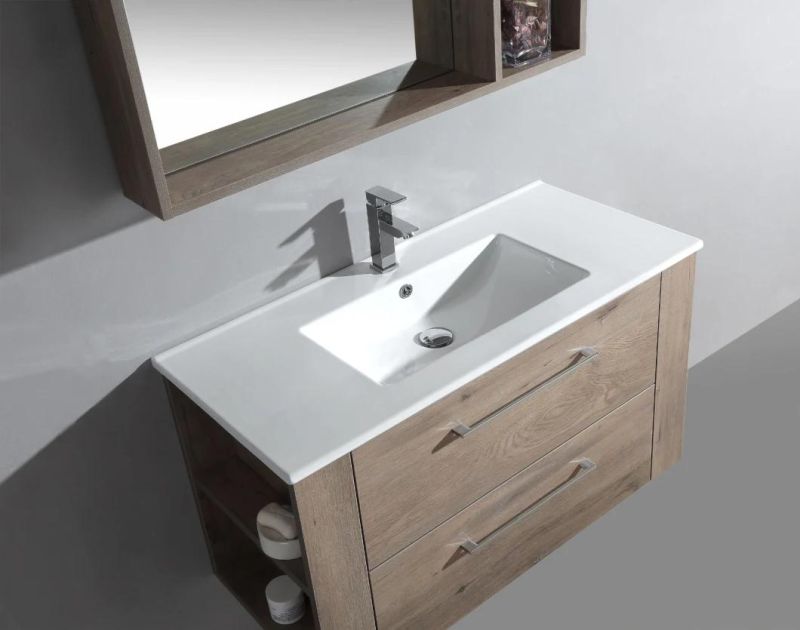 Hot Selling Modern Wall Mount Storage Melamine Bathroom Vanity and Sink Cabinet with Mirror