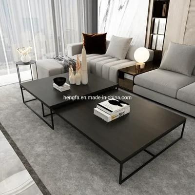 Modern Italian Wooden Furniture Black Wood Square Side Coffee Table