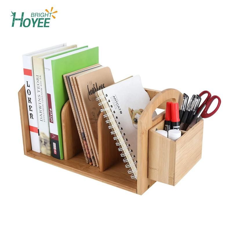 Eco-Friendly Bamboo Desktop Bookshelf