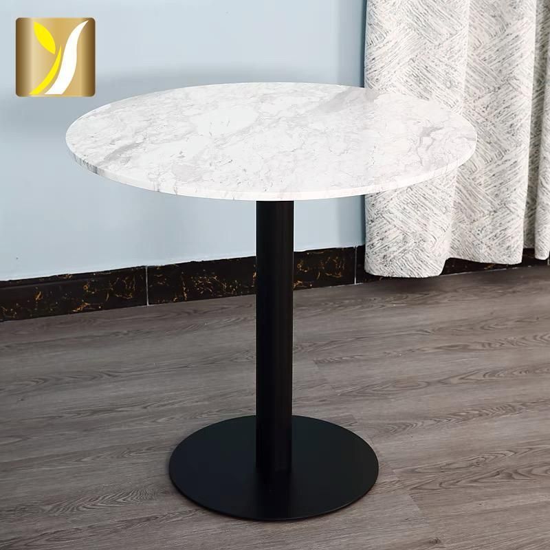 Modern Design Stainless Steel Frame Base Round Marble Tea Coffee Center Side Table