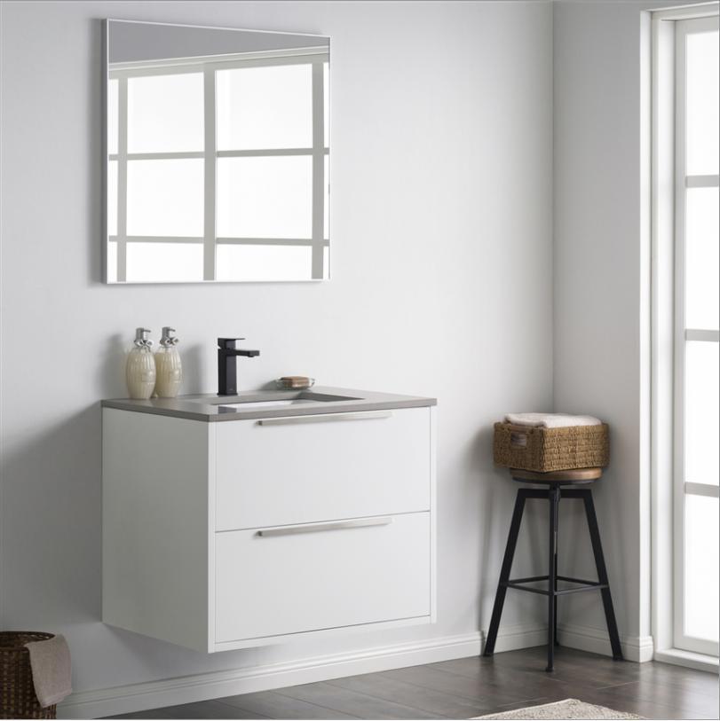 Solid Wood Bathroom Vanity with Ceramics Countertop Modern