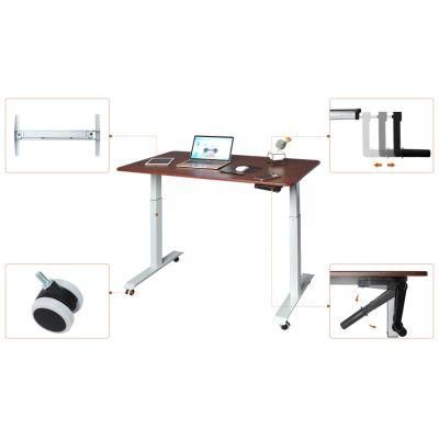 Compact Manual Bracket Standing Desk Desktop Frame Ergonomic Height Adjustable Desk Base with Crank Handle