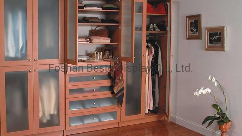 Bespoke Furniture Modern Custom Wardrobe Made of Plywood and Glass with Hardware Handles for Bedroom Popular in USA