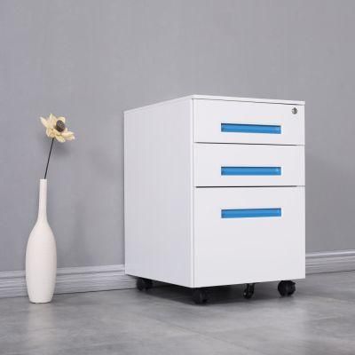 Best Sale Modern Office Reinforced Filing Cabinet Full Extension 3 Drawer Steel Mobile Cabinet