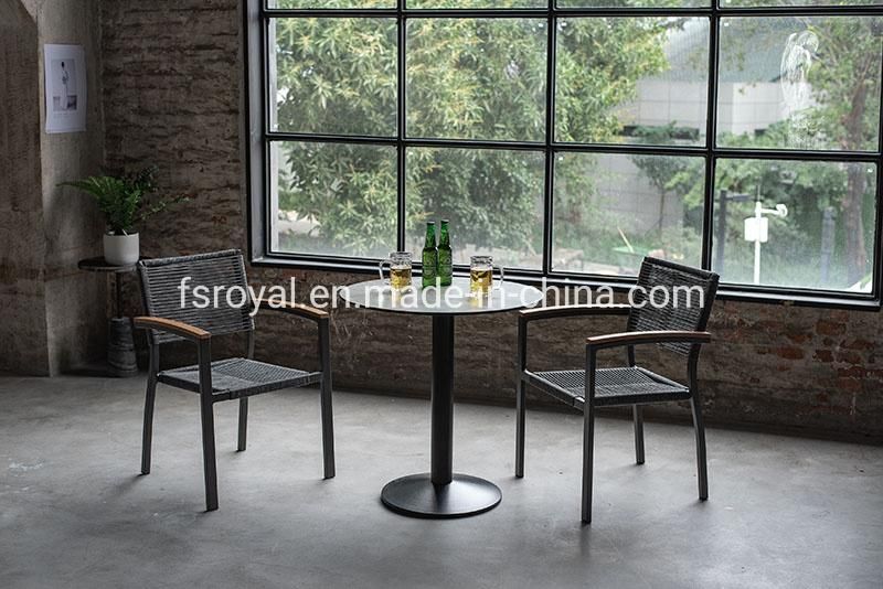 Fashionable Modern Cafe Aluminum Rattan Outdoor Dining Chair