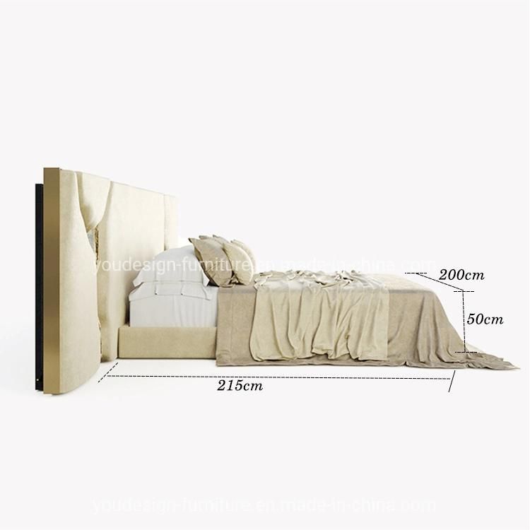 Bedroom Modern Luxury Italian Style Designer King Size Big Headboard Bed Room Bed Set Designs Furniture