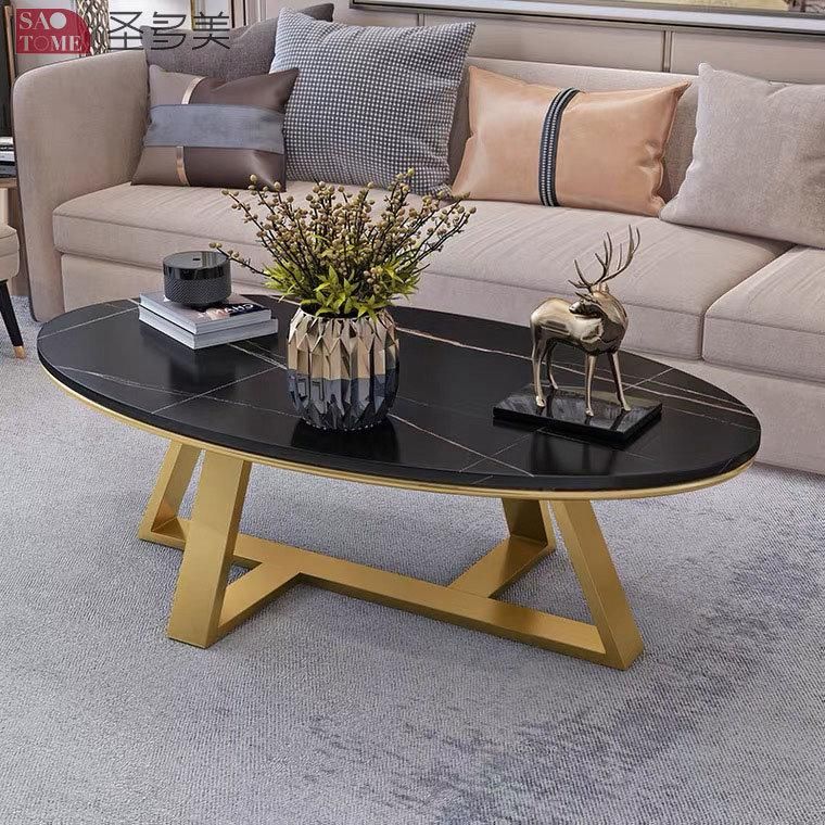 Modern Living Room Furniture Stainless Steel Frame Slate Coffee Table