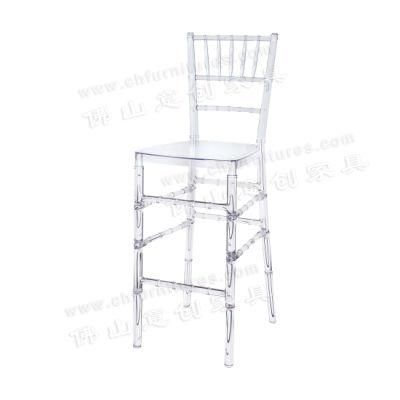 Modern Removable Acrylic Transparent Plastic Hotel Party High Bar Chair