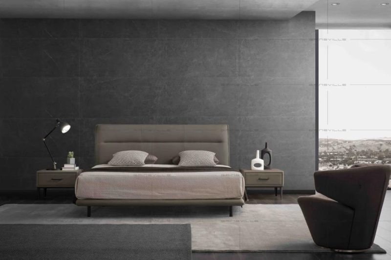 Hot Sale Luxury Modern Leather Bed Italian Style Bed Sets Wall Bed Gc1813