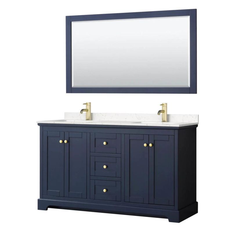 China Factory Wholesala Modern Design Solid Wood Bathroom Vanity-Dark with Double Ceramic Sinks