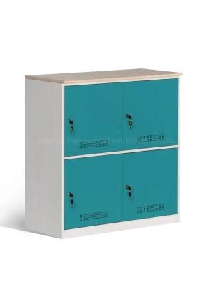 Modern 4 Doors Half Height Metal Storage Cabinets with Locks