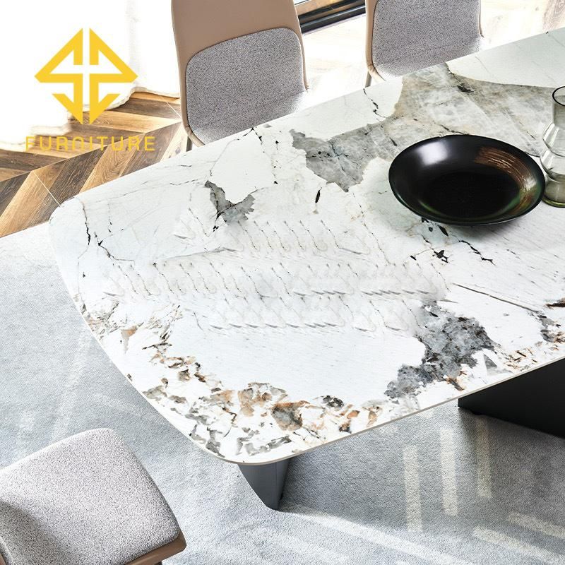 Foshan Luxury Slate Rectangular Rock Dining Table