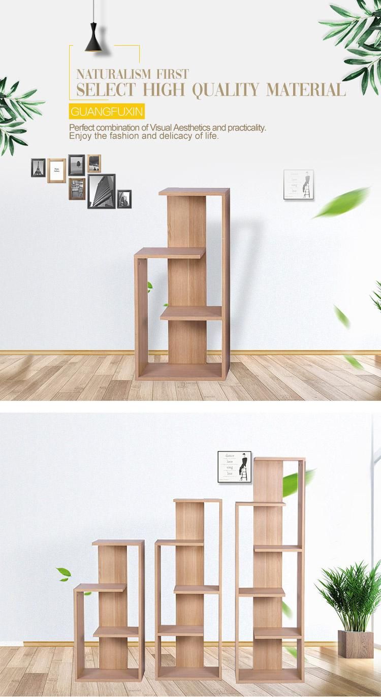 Customized Modern Office Bookshelf Simple Shelf Floor Free Combination MDF Wood Bookcase Factory Supply