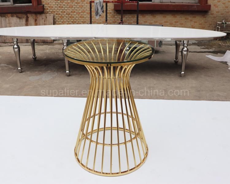 Luxury Wedding Furniture Gold Bar Table with Wire Cocktail Chair