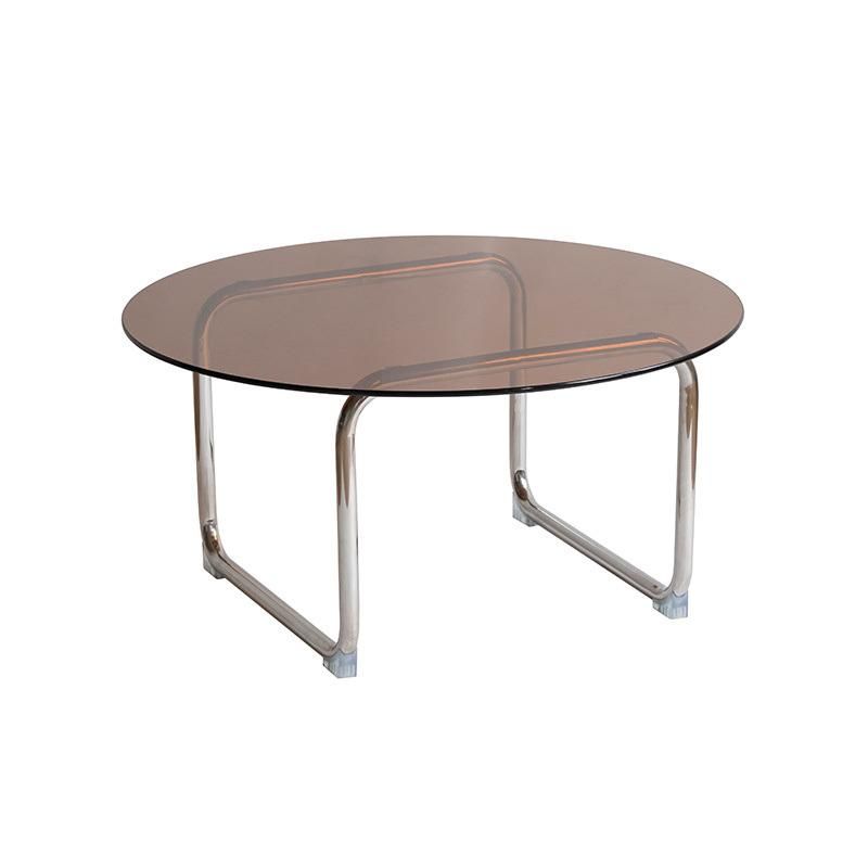 Modern Glass Furniture Light Luxury Leisure Transparent Small Round Table