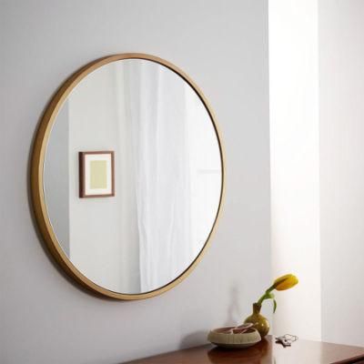 Large Bathroom 800mm Round Brass Metal Decor Mirror with PP Packing