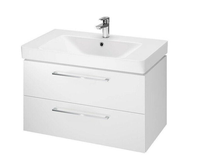 Bathroom Furniture Washbasin Ceramic 100 Cm Vanity Unit Drawer White Lm