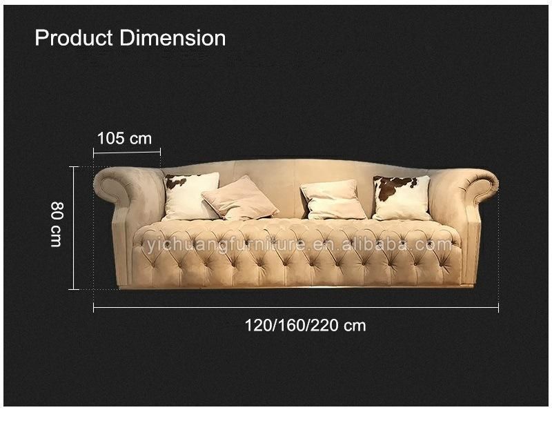 French Style Indoor Luxury Couch Furniture Hotel Superior Fabric Tufted Living Room Sofa