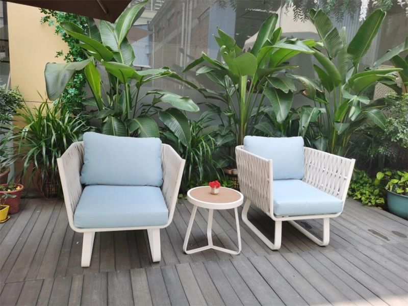 Modern Aluminum Rattan Outdoor Furniture Garden Outdoor Coffee Table and Chairs Set