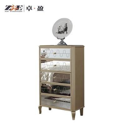 Golden Wooden Mirror Decoration Wholesale Bedroom Drawer Chest