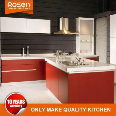 Design Red Color Modern Simple Style Lacquer Kitchen Cabinet