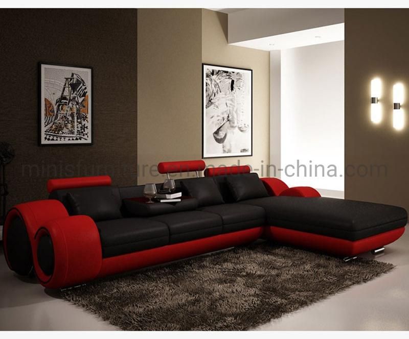 (MN-SF103) Modern Unique Design Furniture L-Shaped Living Room Leather Sofa