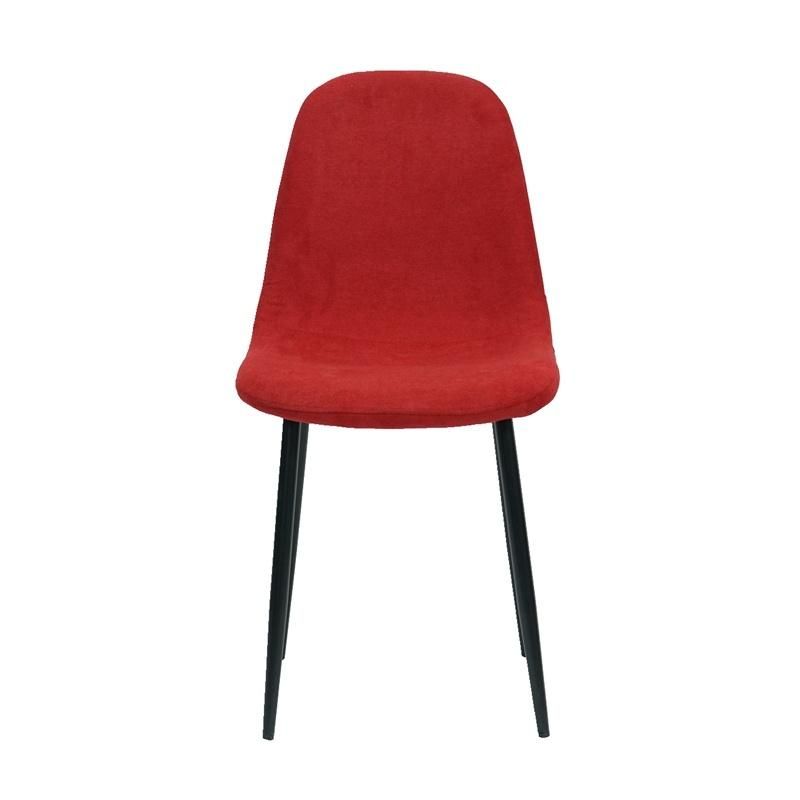 High Quality Room Furniture Chair with Luxury Fabric Red Dining Chair