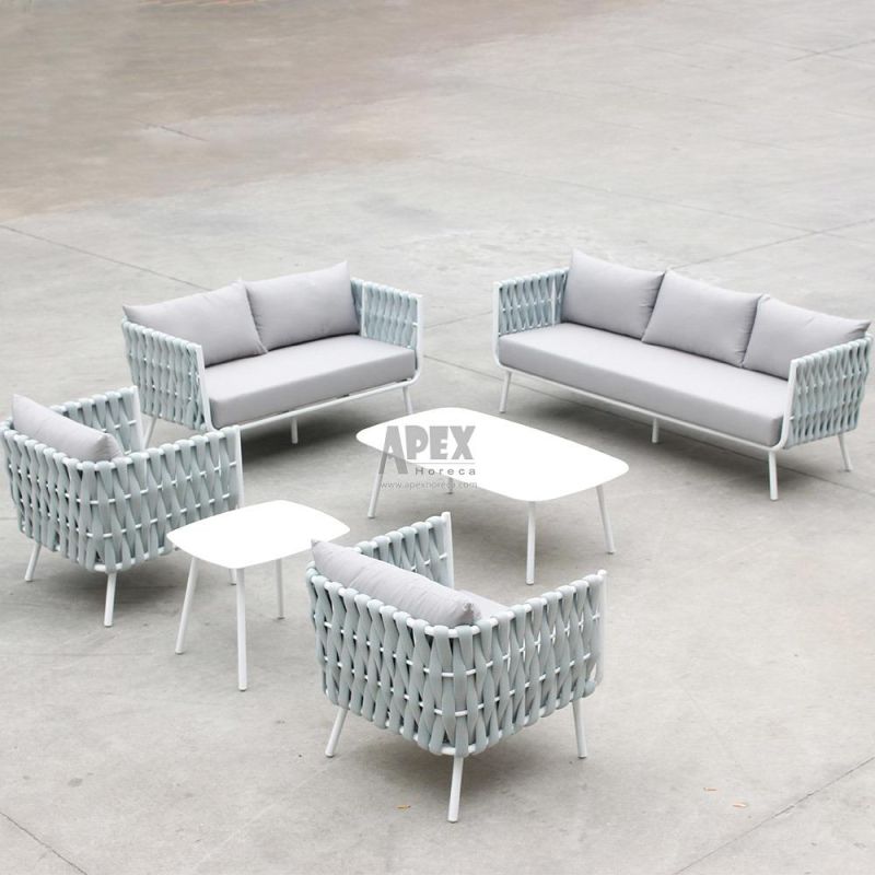 Modern Outdoor Garden Wicker Rope Sofa Set Furniture