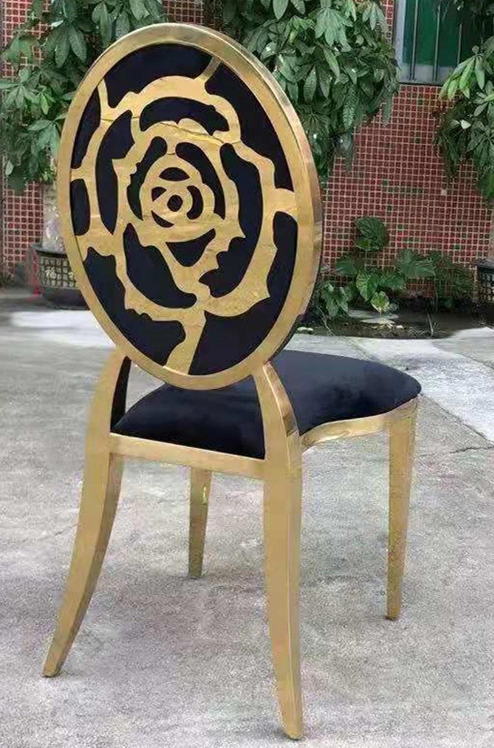 Modern High Back Wing Chair Throne Chair White and Gold Dining Chairs Royal Designer Wedding Chairs with Rose Gild Stainless Steel Metal for Dining Room