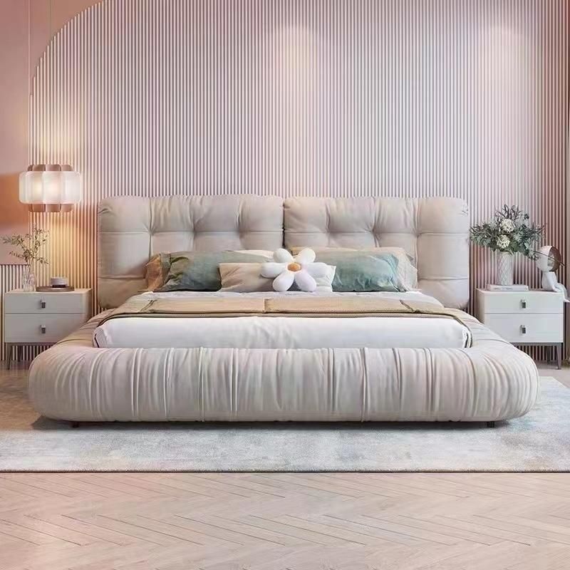 Hot Sale Modern Luxury Wood Frame Soft Bed Leather King Size Bed