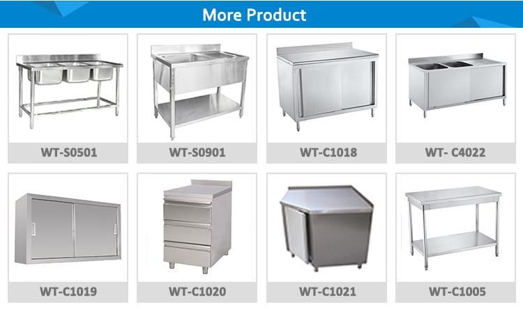 Customized Stainless Steel Work Table Corner Cabinet for Kitchen