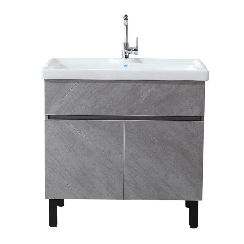 Modern Gray Bathroom Cabinet with Mirror, Bathroom Vanities and Laundry Cabinets